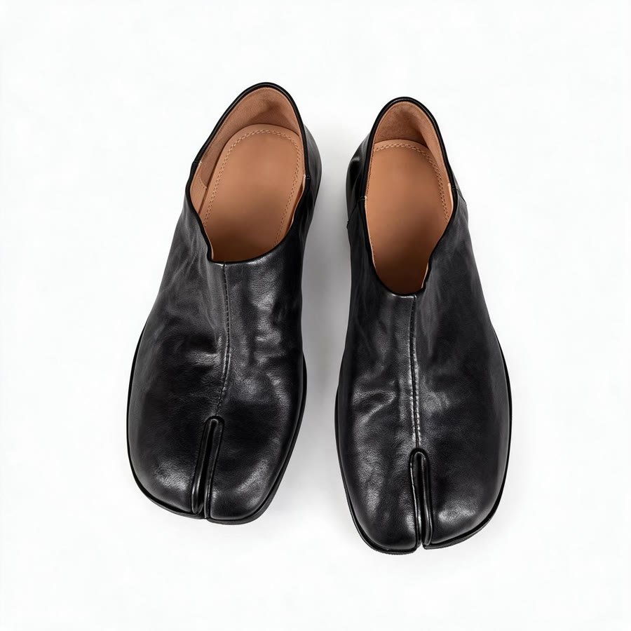 Black Split-Toe Loafer