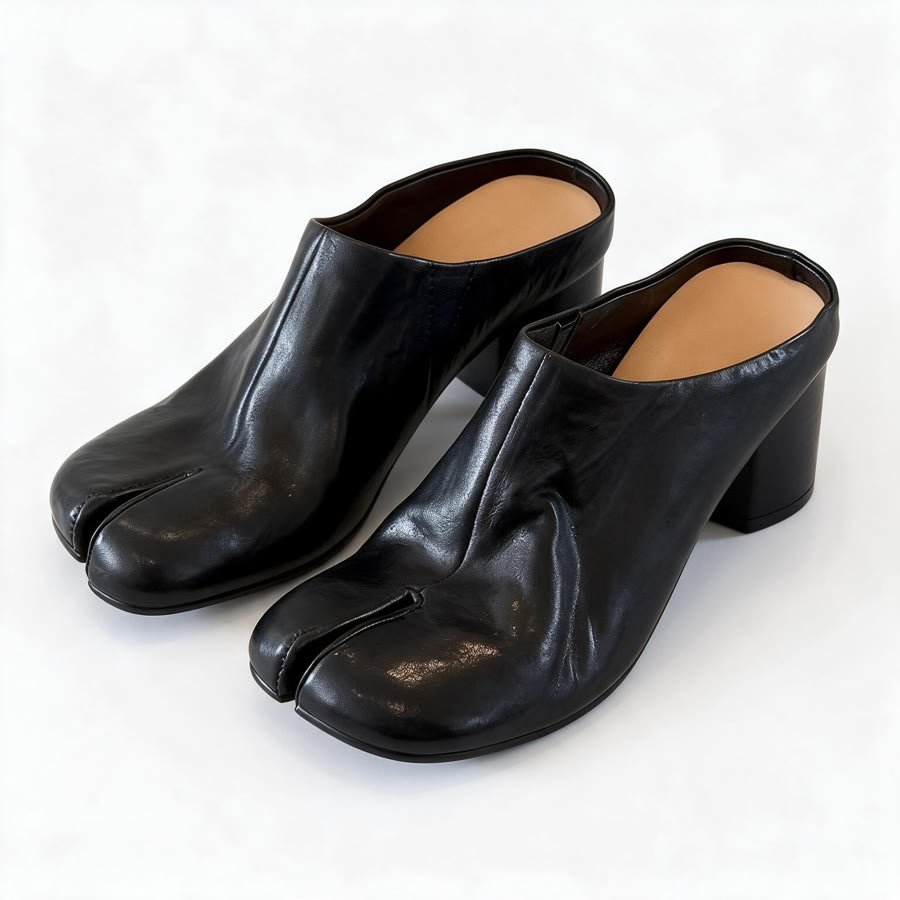Black Split-Toe Mule