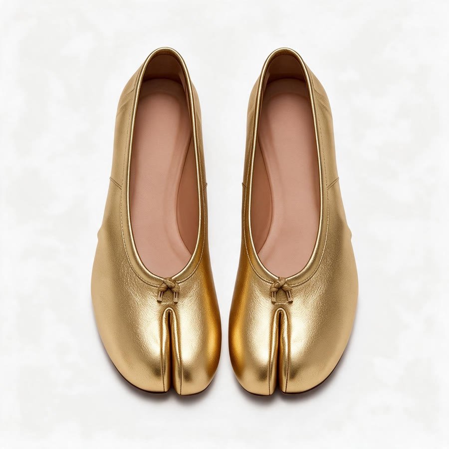 Gold Split-Toe Ballet Flat